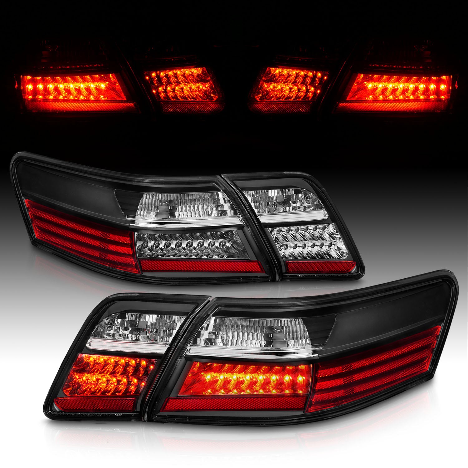 TOYOTA CAMRY 07-09 LED TAIL LIGHTS BLACK (4 PCS)