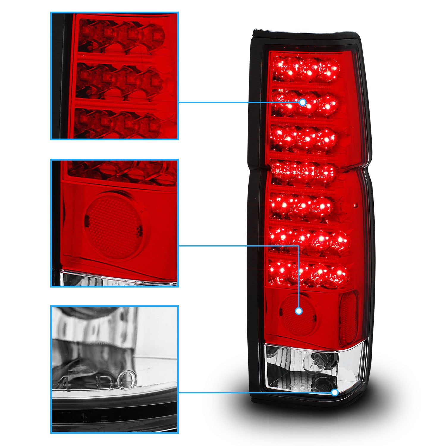 NISSAN HARDBODY 86-97 LED TAIL LIGHTS RED/CLEAR