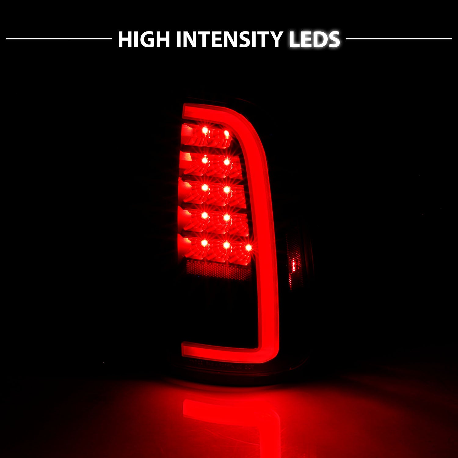 TOYOTA TUNDRA 00-06 LED TAIL LIGHTS BLACK HOUSING SMOKE LENS W/ C LIGHT BAR (STD BED REGULAR CAB, ACCESS CAB)