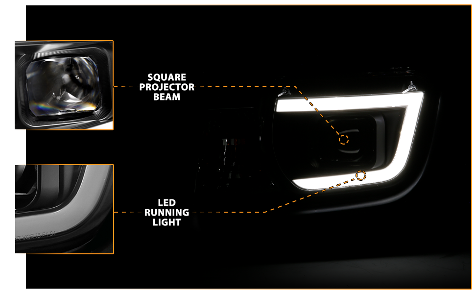 CHEVY CAMARO 10-12 PROJECTOR LIGHT BAR STYLE BLACK CLEAR
