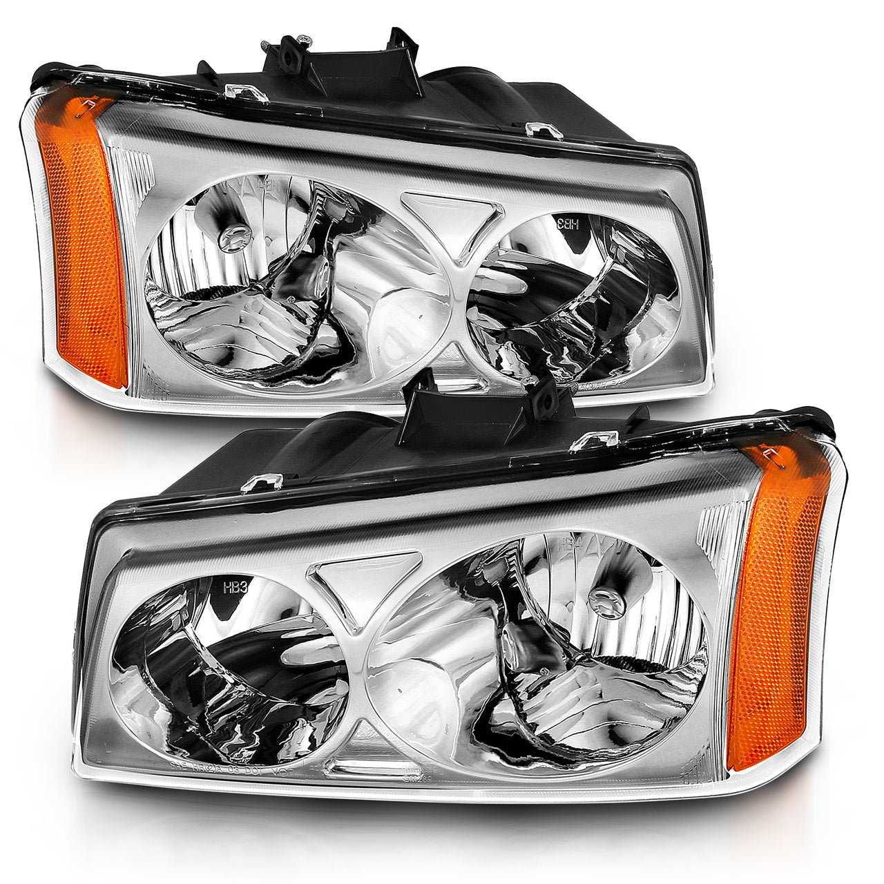 CHEVY SILVERADO 03-06 CRYSTAL HEADLIGHTS CLEAR AMBER