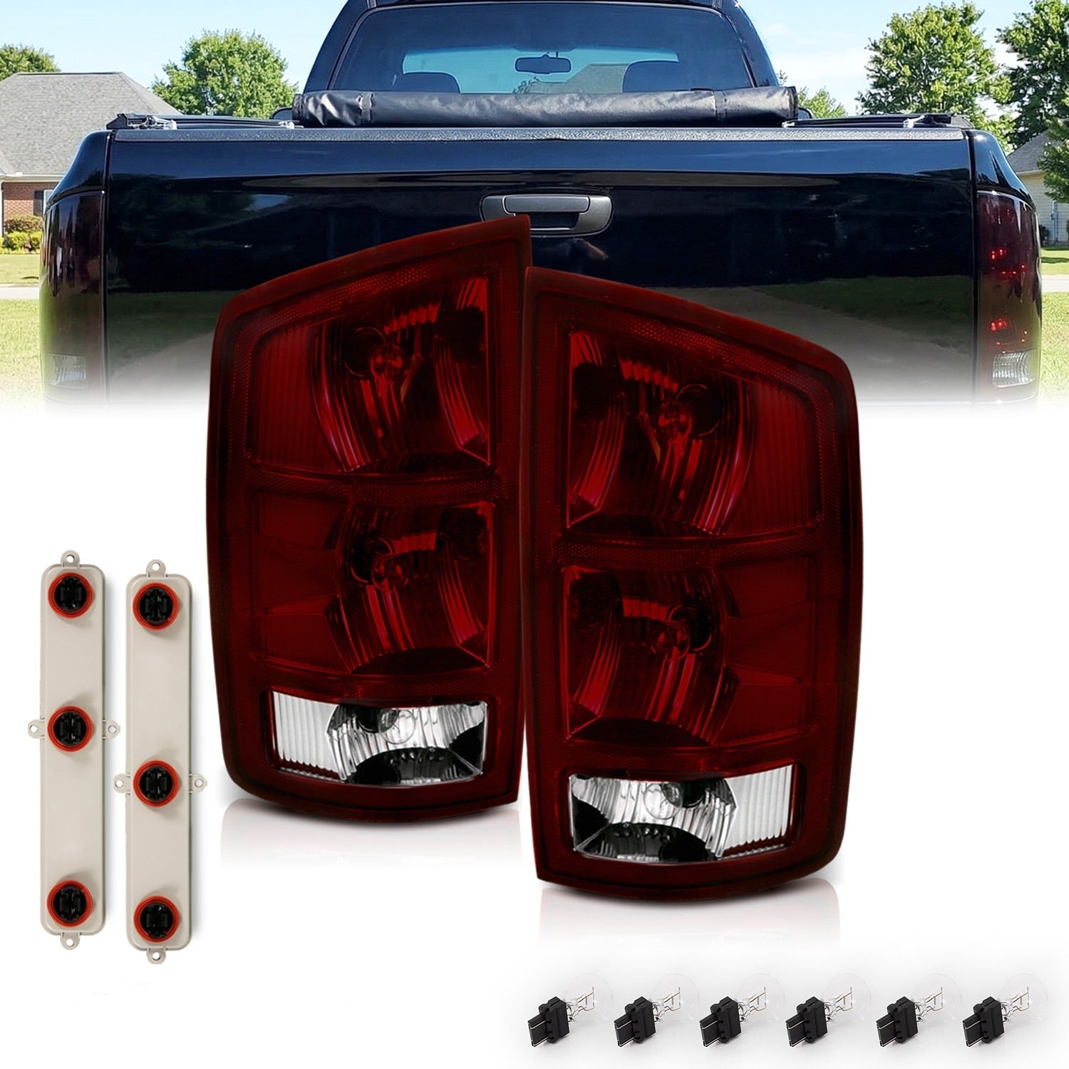 DODGE RAM 02-05 TAIL LIGHTS DARK RED (W/ 1 SET OF ASSEMBLY)