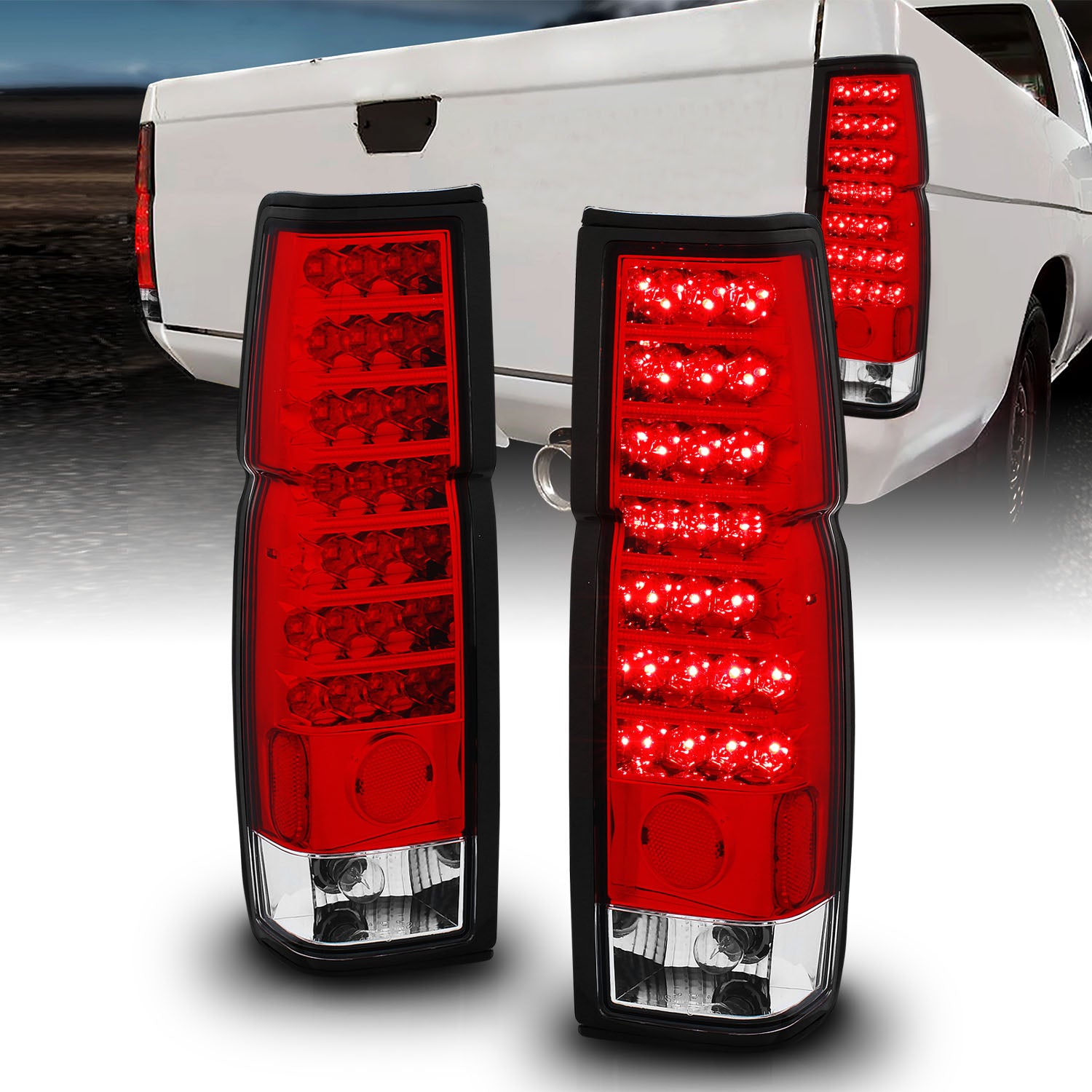 NISSAN HARDBODY 86-97 LED TAIL LIGHTS RED/CLEAR