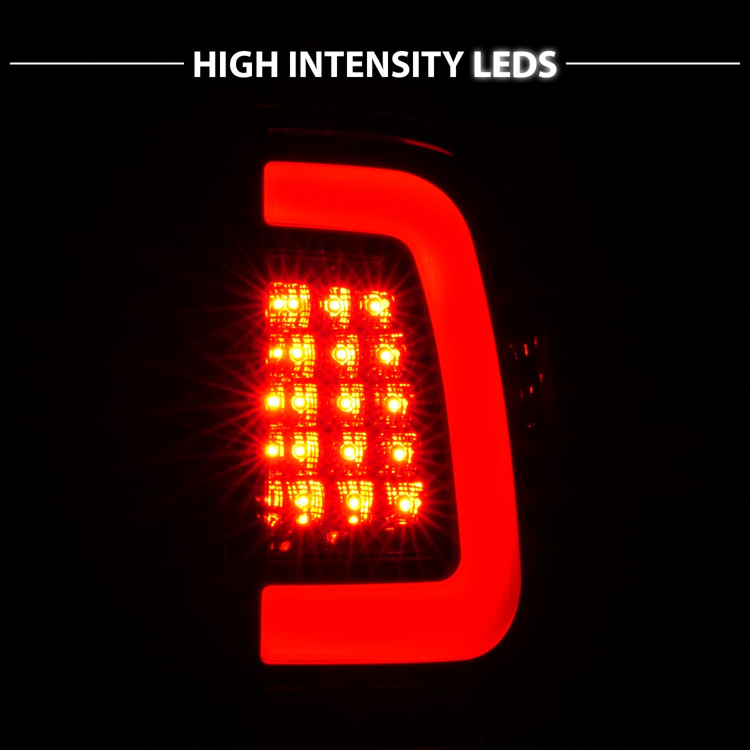 FORD F-250/SUPER DUTY 08-16 LED TAIL LIGHTS CHROME HOUSING SMOKE LENS W/ C LIGHTS BAR