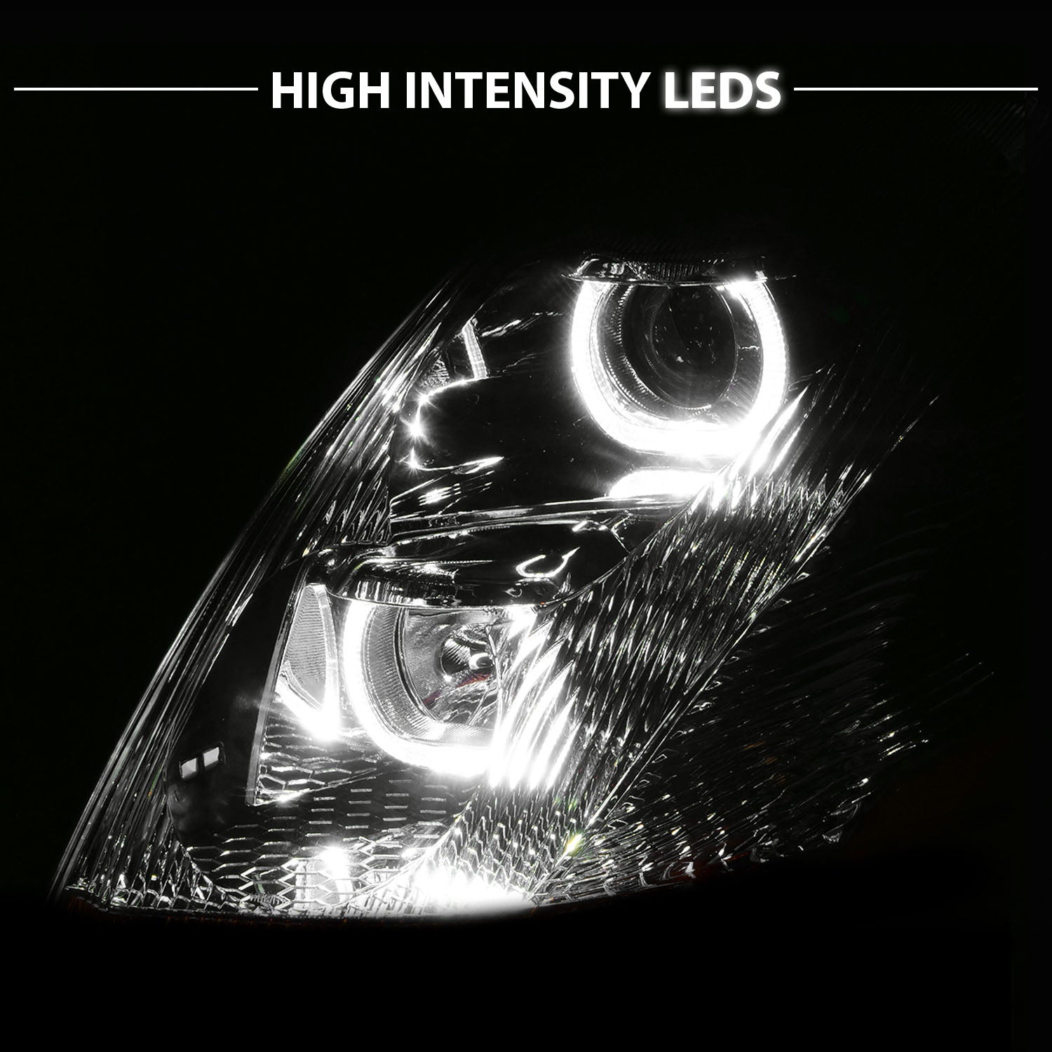 VOLVO VN/VNL SERIES 04-15 PROJECTOR U BAR STYLE H.L CHROME AMBER REFLECTOR (LEFT)