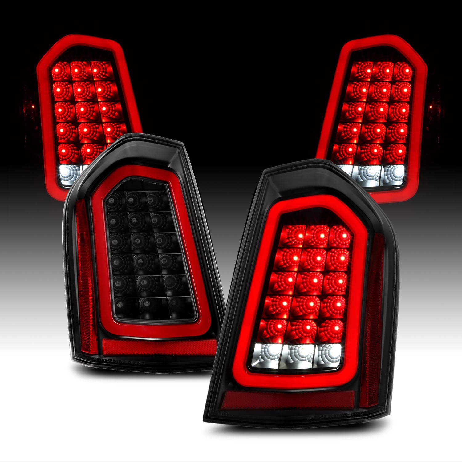 CHRYSLER 300 11-14 LED TAIL LIGHTS BLACK