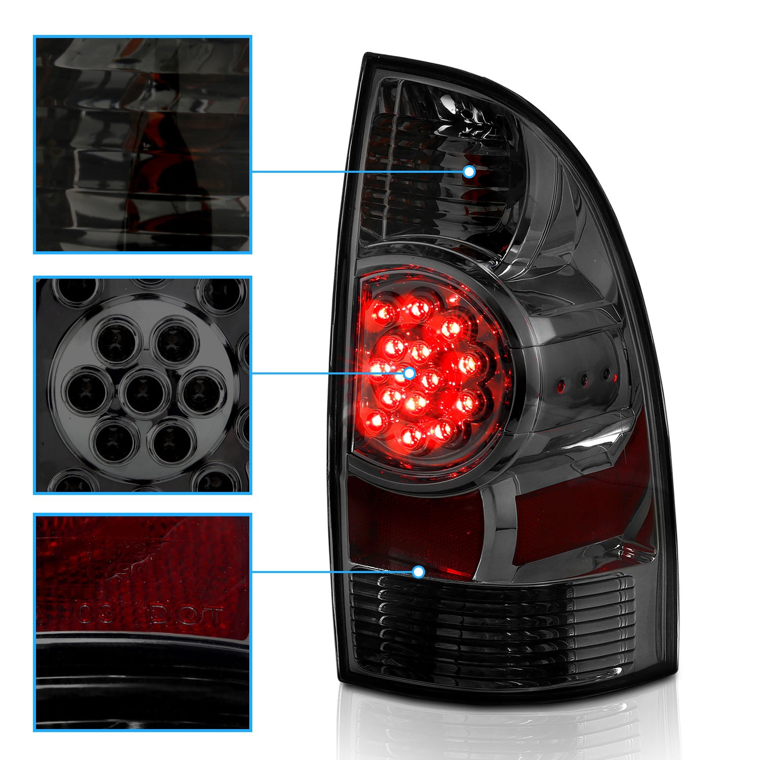 TOYOTA TACOMA 05-06 LED TAIL LIGHTS SMOKE