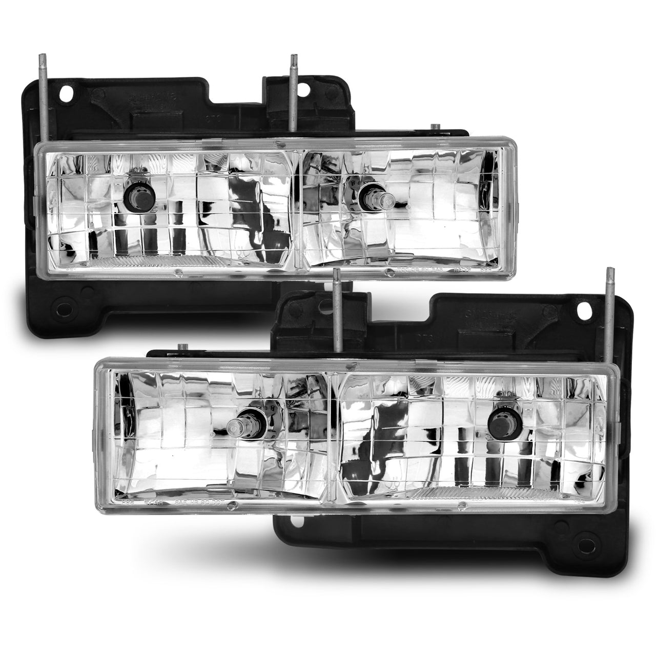 CHEVY FULLSIZE 88-98 CRYSTAL HEADLIGHTS CLEAR W/ BULB