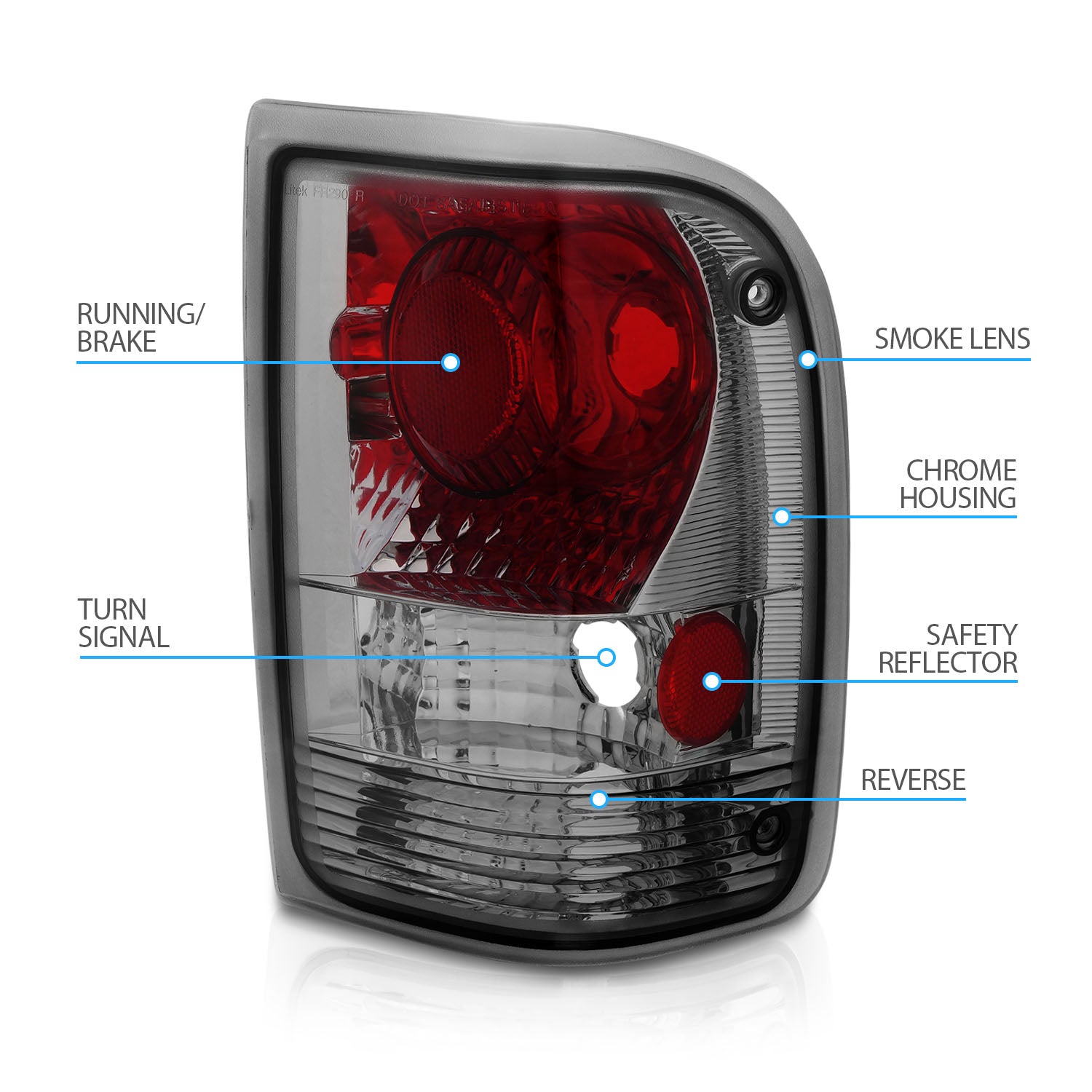 FORD RANGER 93-97 TAIL LIGHTS SMOKE