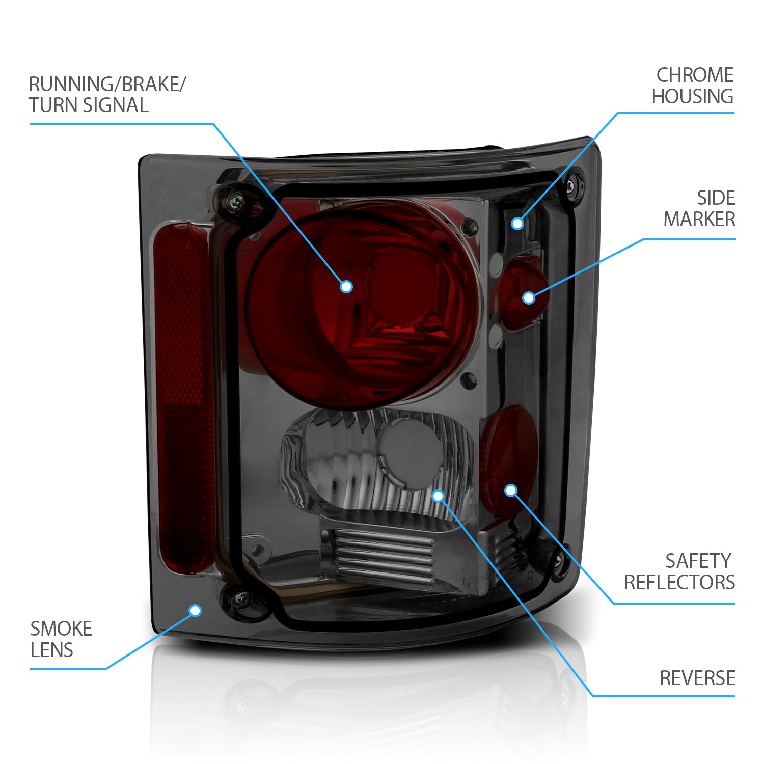 CHEVY FULLSIZE 73-87 TAIL LIGHTS SMOKE