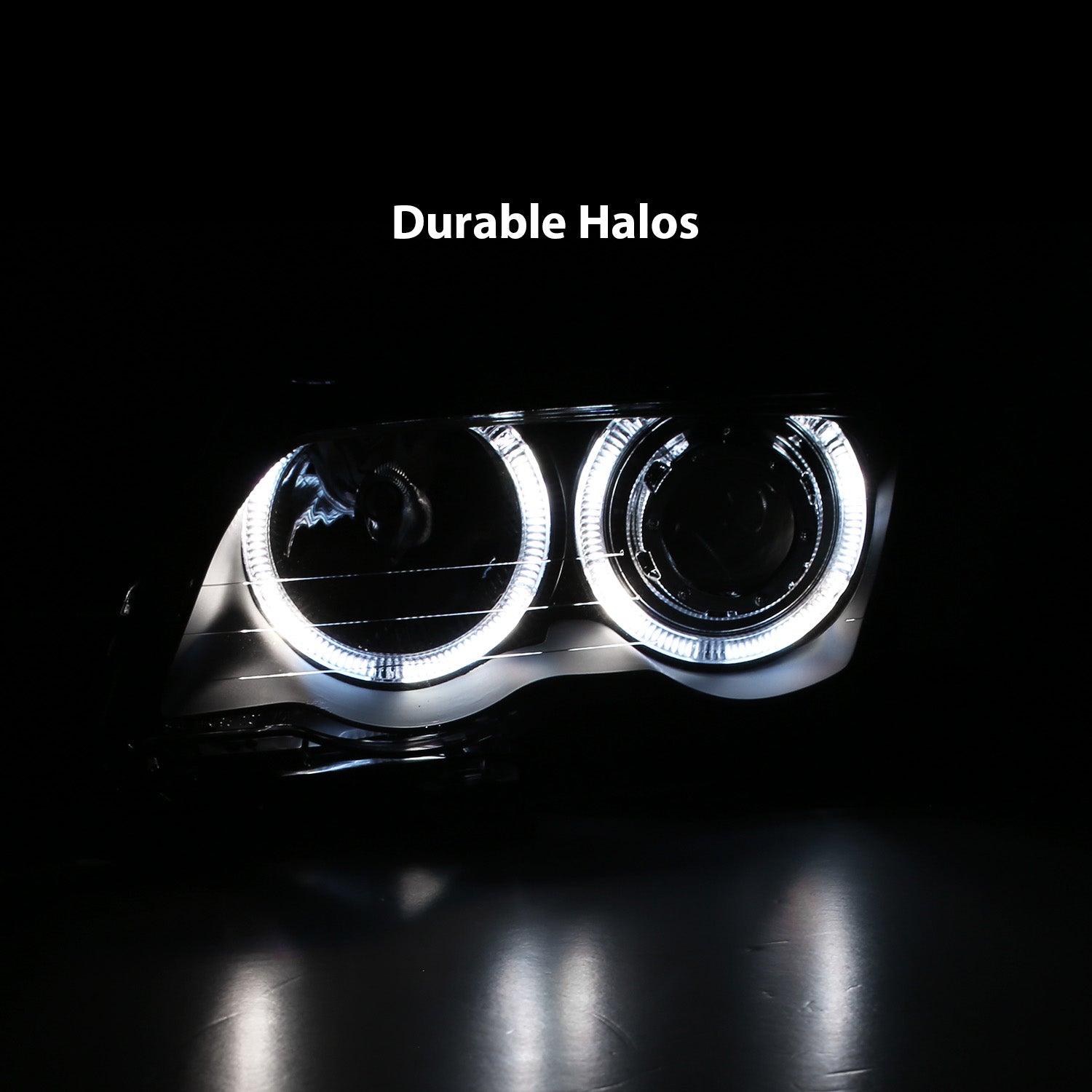 BMW 3 SERIES E46 99-01 4DR PROJECTOR HEADLIGHTS HALO BLACK CLEAR