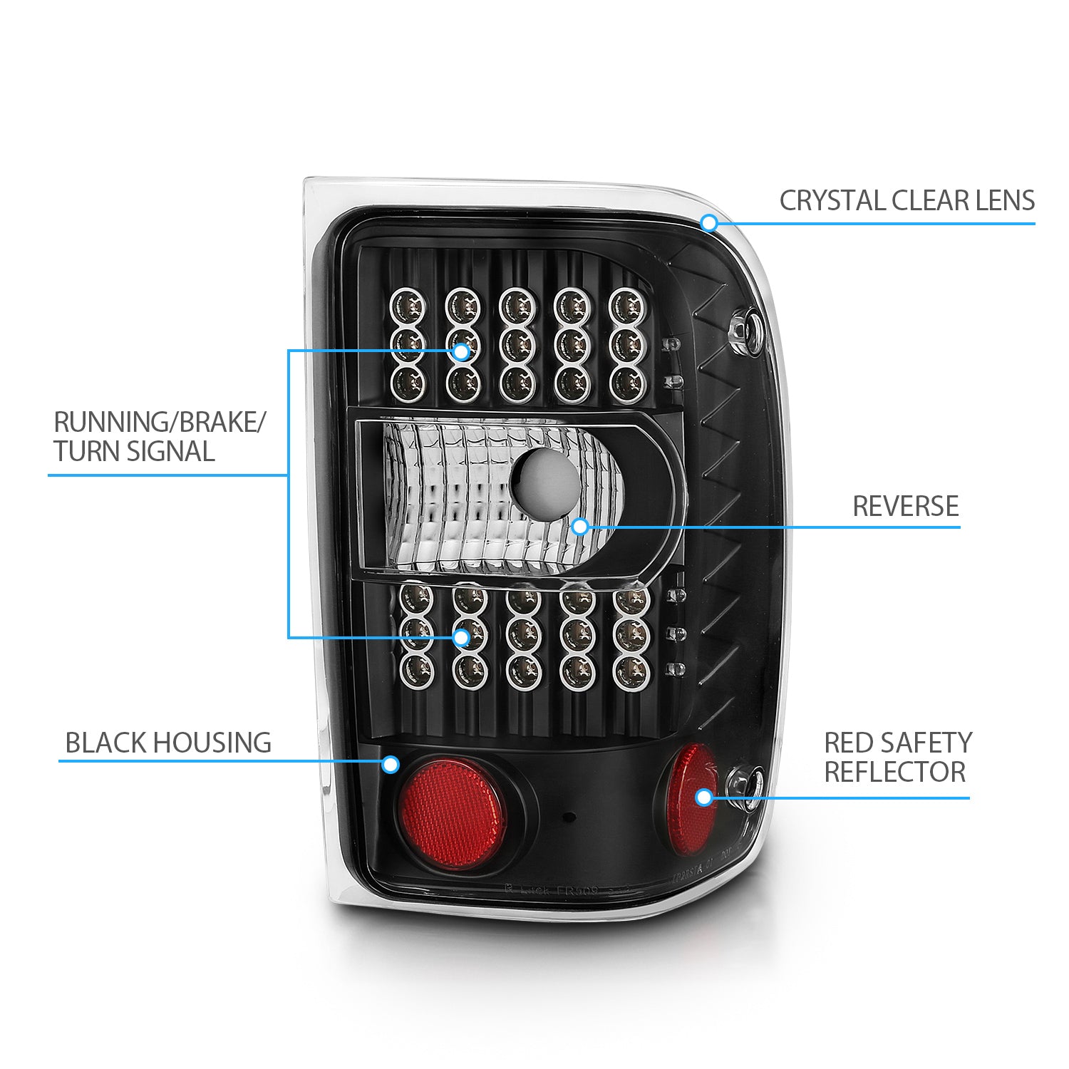 FORD RANGER 01-05 LED TAIL LIGHTS G2 BLACK
