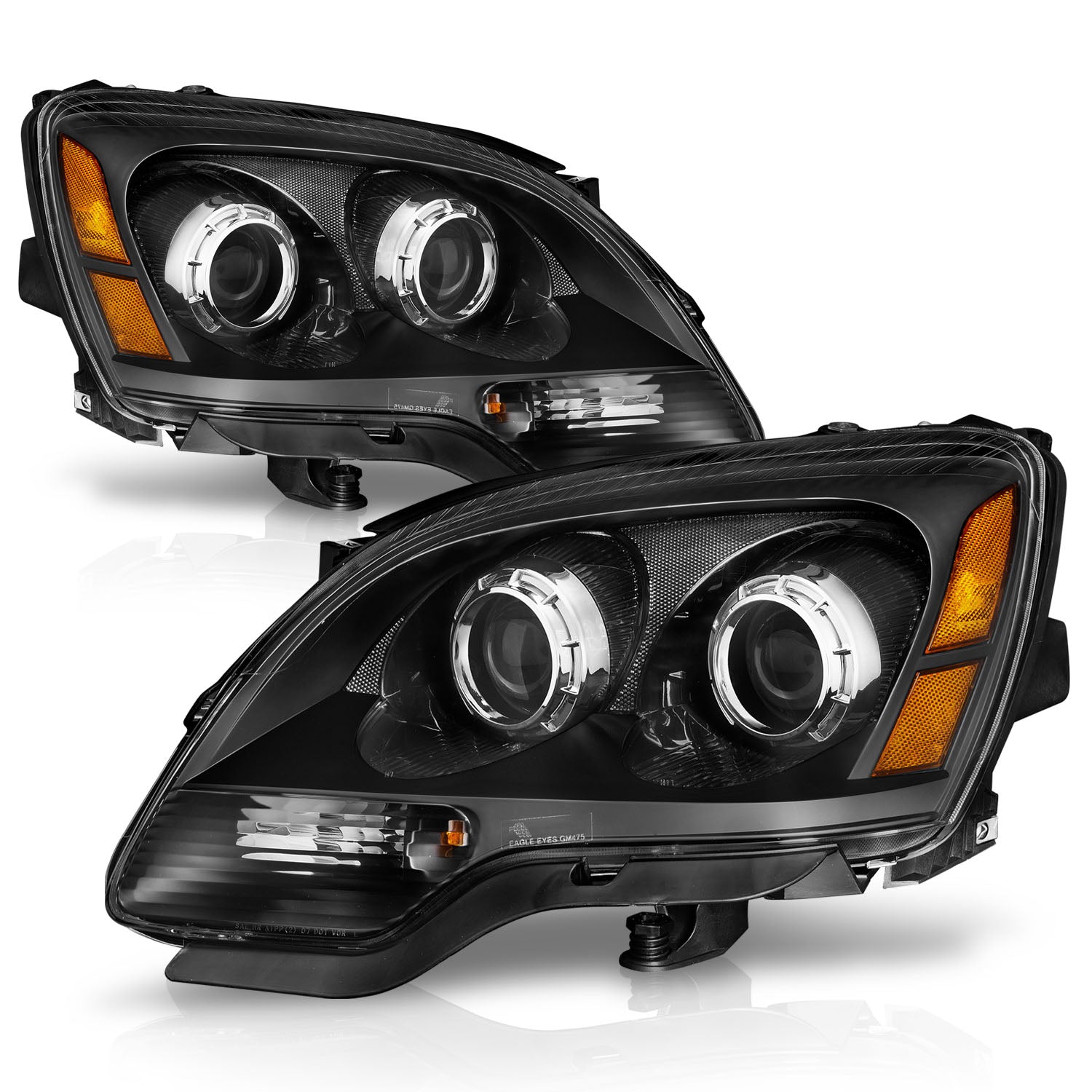 GMC ACADIA 07-12 PROJECTOR HEADLIGHTS BLACK AMBER (OE STYLE)