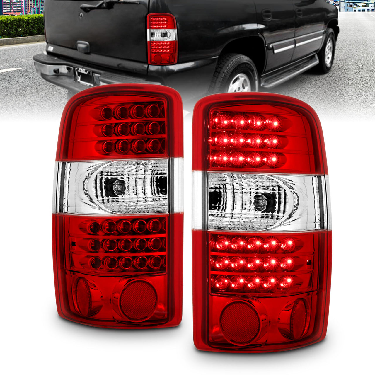 CHEVY TAHOE/SUBURBAN/GMC DENALI 00-06 LED TAIL LIGHTS G2 RED/CLEAR
