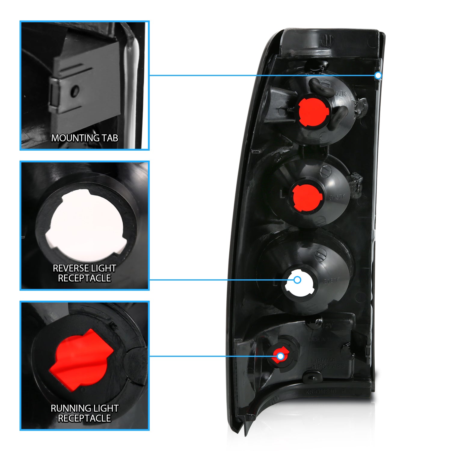 CHEVY SILVERADO 03-06 TAIL LIGHTS BLACK