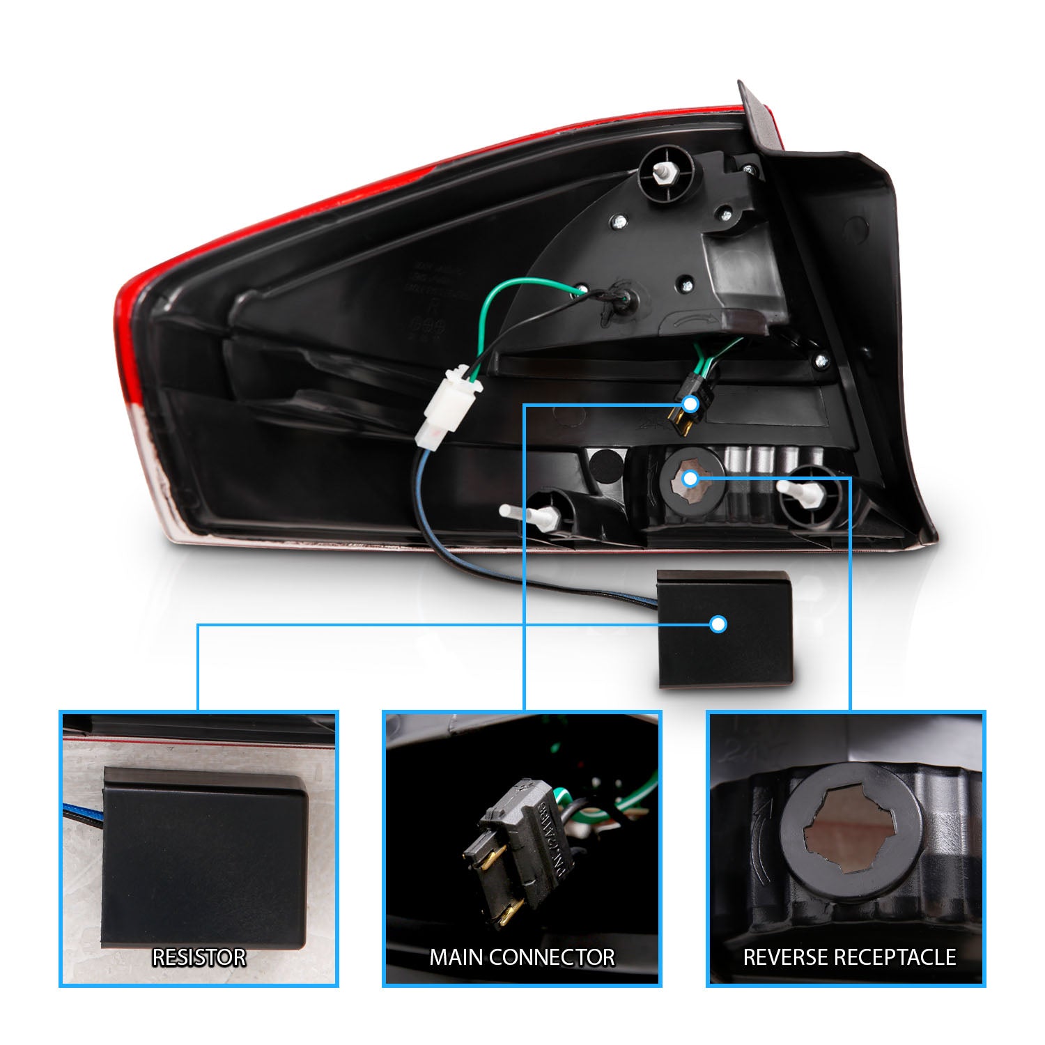 FORD FOCUS 08-11 4DR/2DR LED TAIL LIGHTS RED/CLEAR