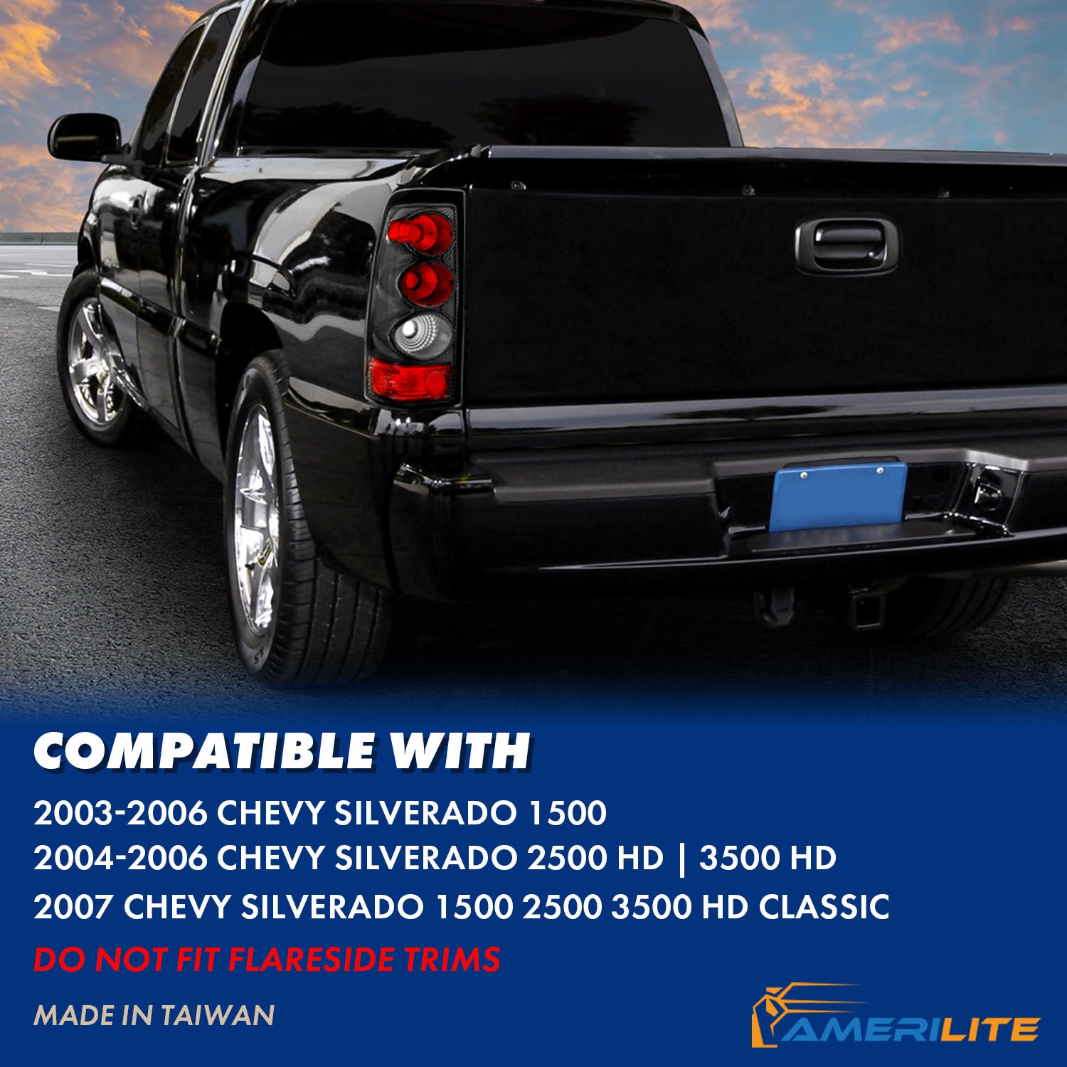 CHEVY SILVERADO 03-06 TAIL LIGHTS CARBON