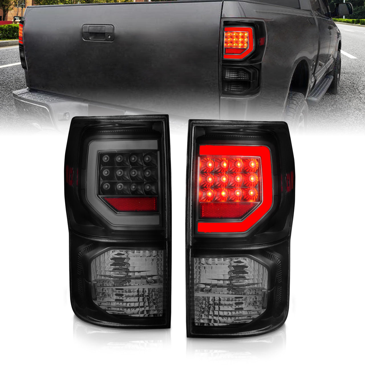 TOYOTA TUNDRA 07-11 FULL LED T.L BLACK HOUSING SMOKE LENS G2 (W/ C LIGHT BARS)