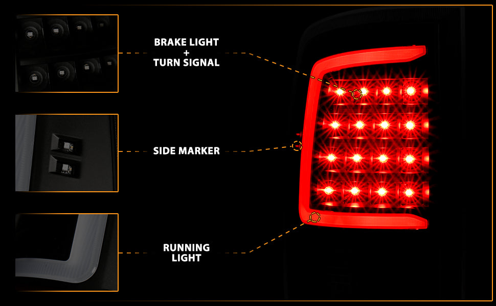 DODGE RAM 1500 09-18/ 2500 3500 10-18 LED TAIL LIGHTS BLACK HOUSING SMOKE LENS W/ C LIGHT BAR (NOT COMPATIBLE W/ ORIGINAL LED VERSION)