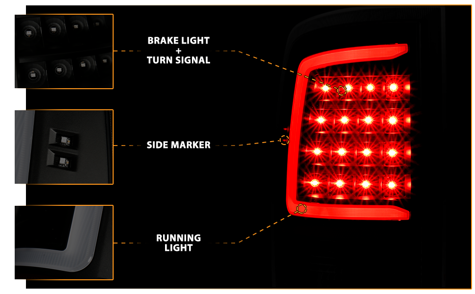 DODGE RAM 1500 09-18/ 2500 3500 10-18 LED TAIL LIGHTS BLACK HOUSING SMOKE LENS W/ C LIGHT BAR (NOT COMPATIBLE W/ ORIGINAL LED VERSION)