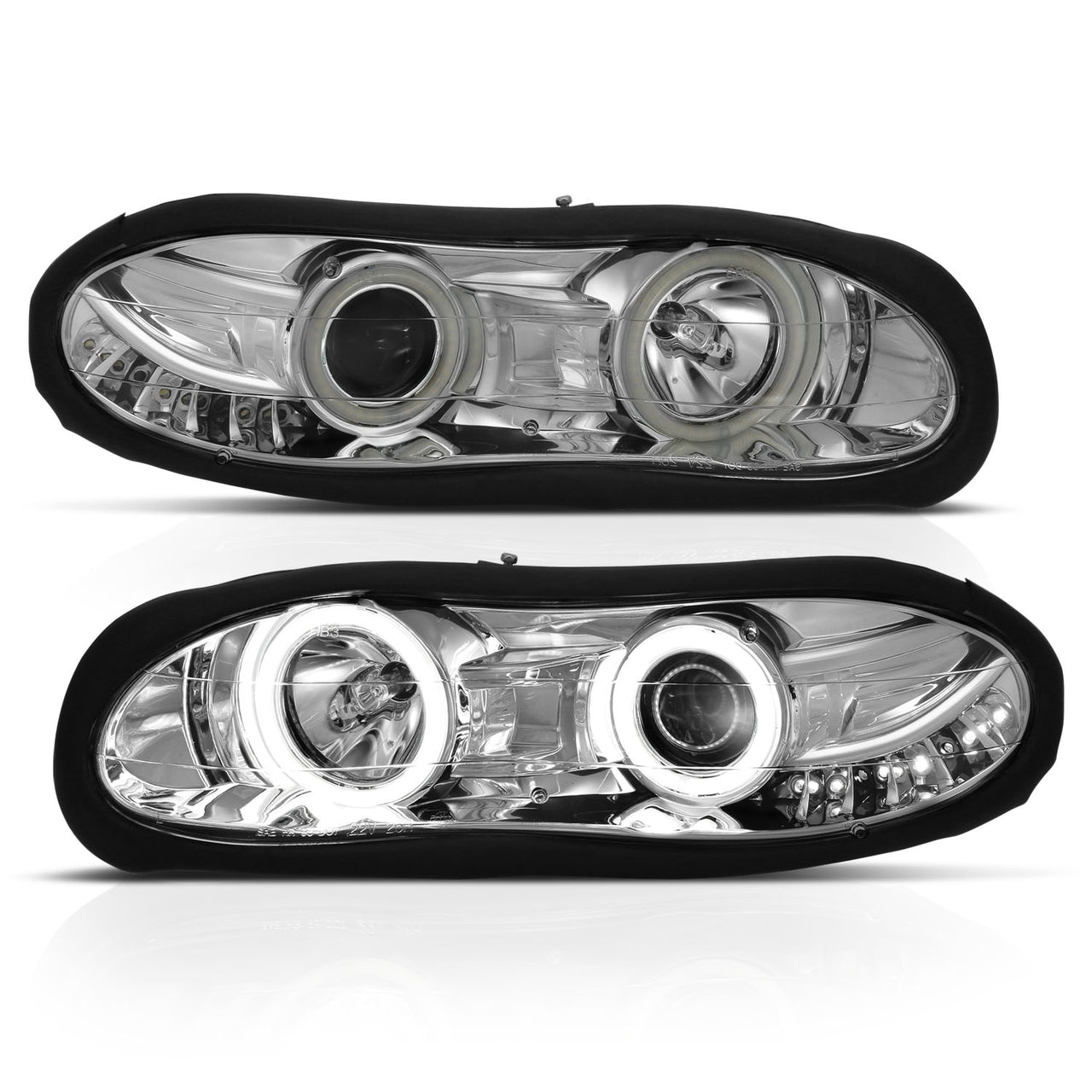 CHEVY CAMARO 98-01 PROJECTOR HEADLIGHTS HALO CHROME CLEAR (RX HALO)