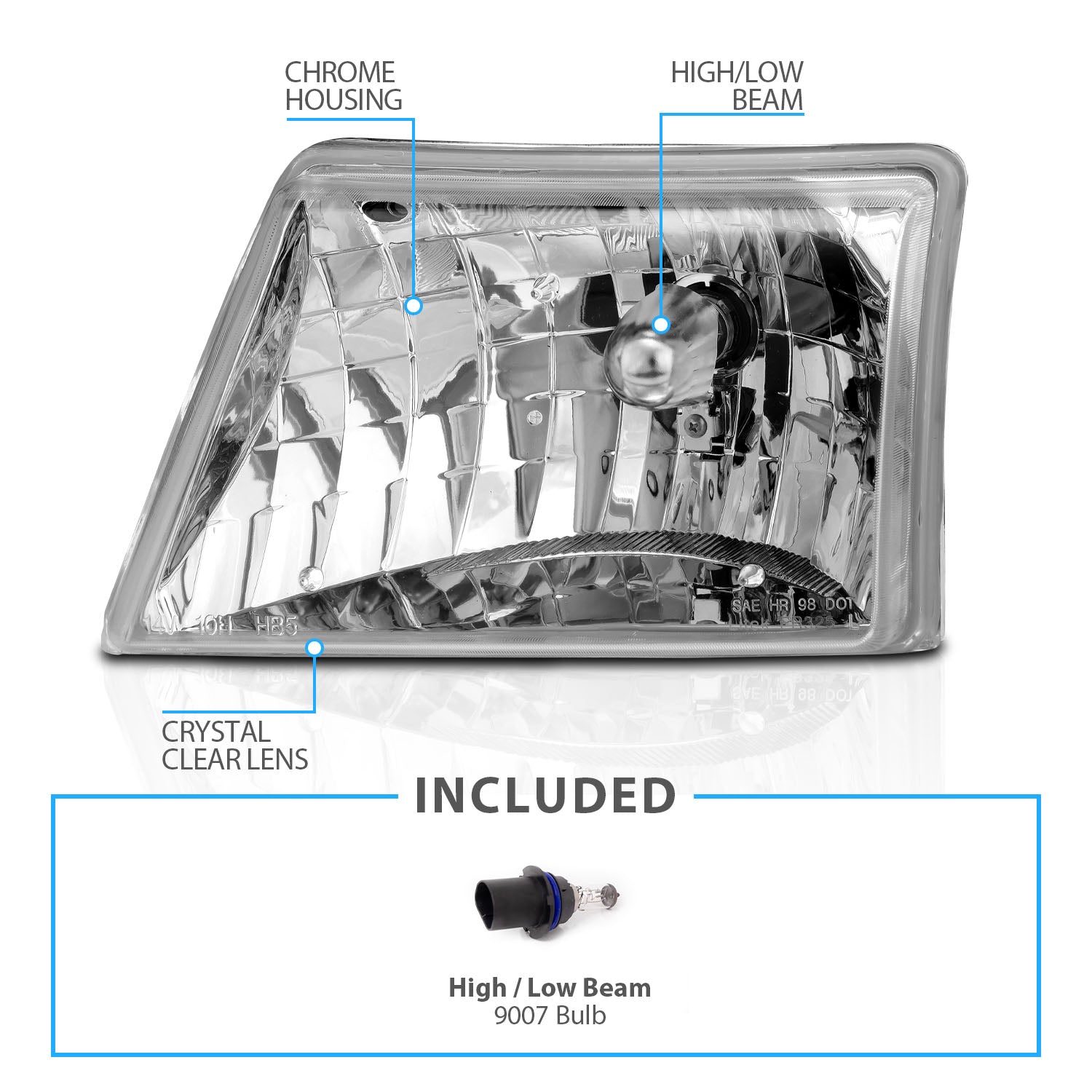 FORD RANGER 98-00 HEADLIGHTS CLEAR