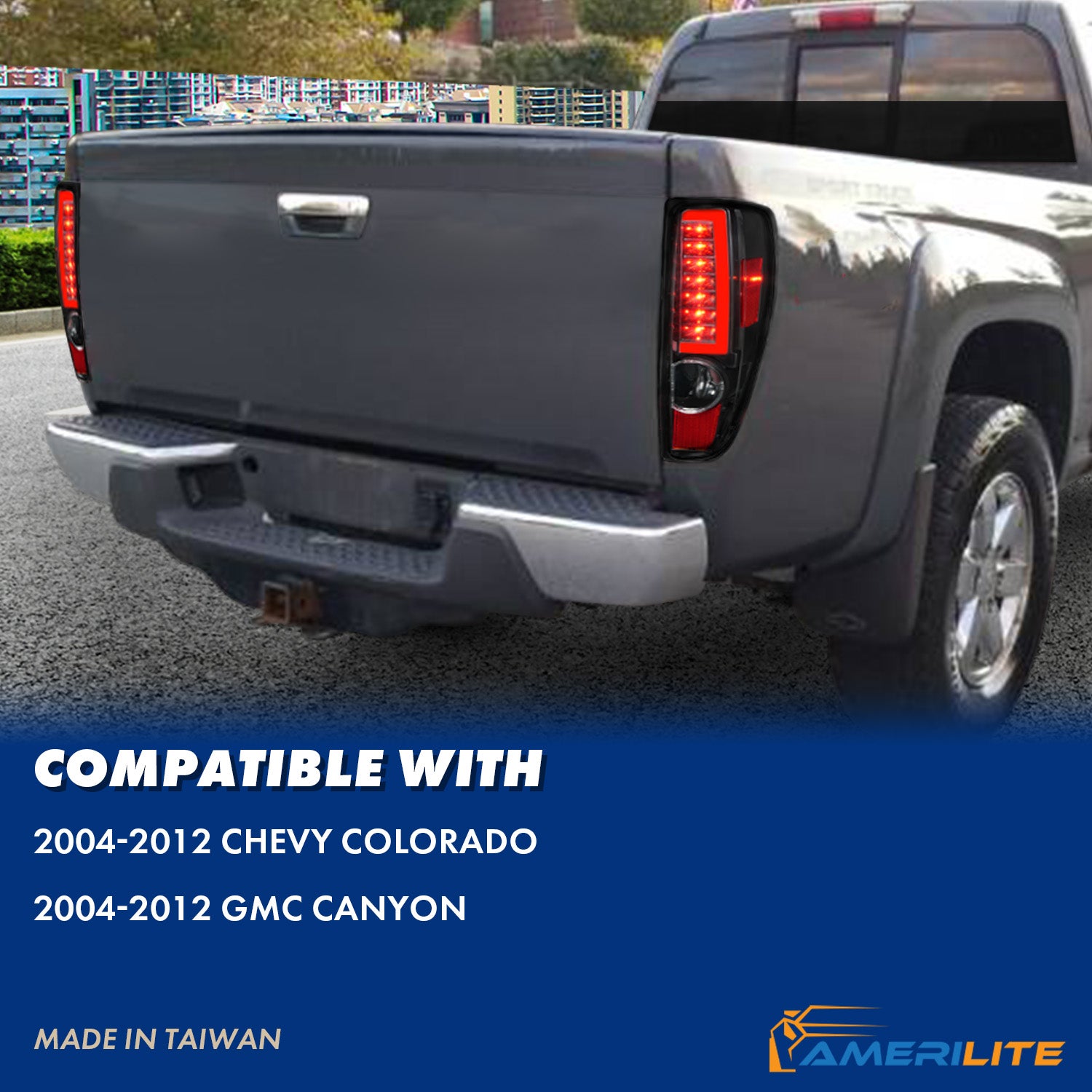 CHEVY COLORADO/GMC CANYON 04-12  LED TAIL LIGHTS BLACK (W/ C LIGHT BAR)