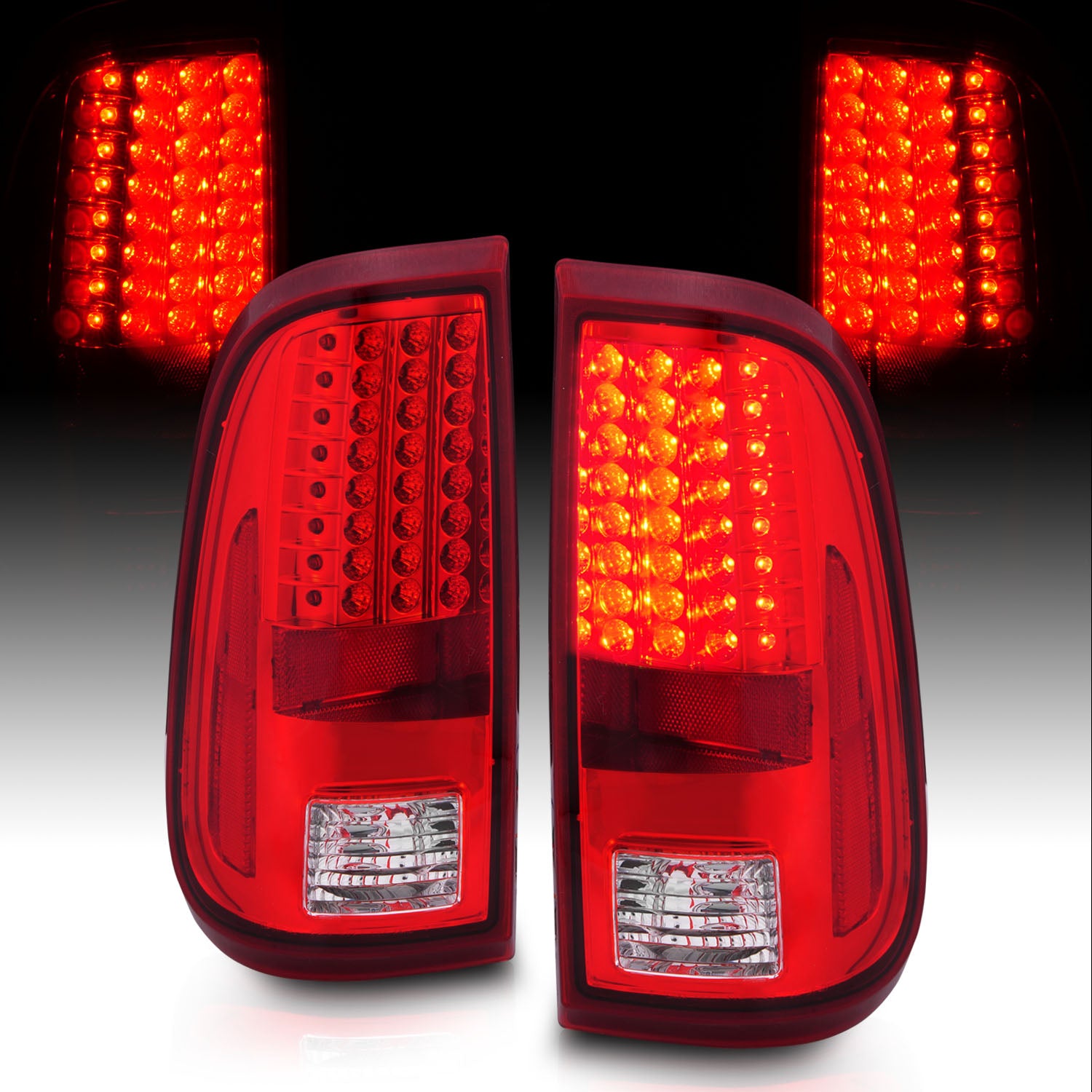 FORD F-250/SUPER DUTY 08-UP LED TAIL LIGHTS RED/CLEAR