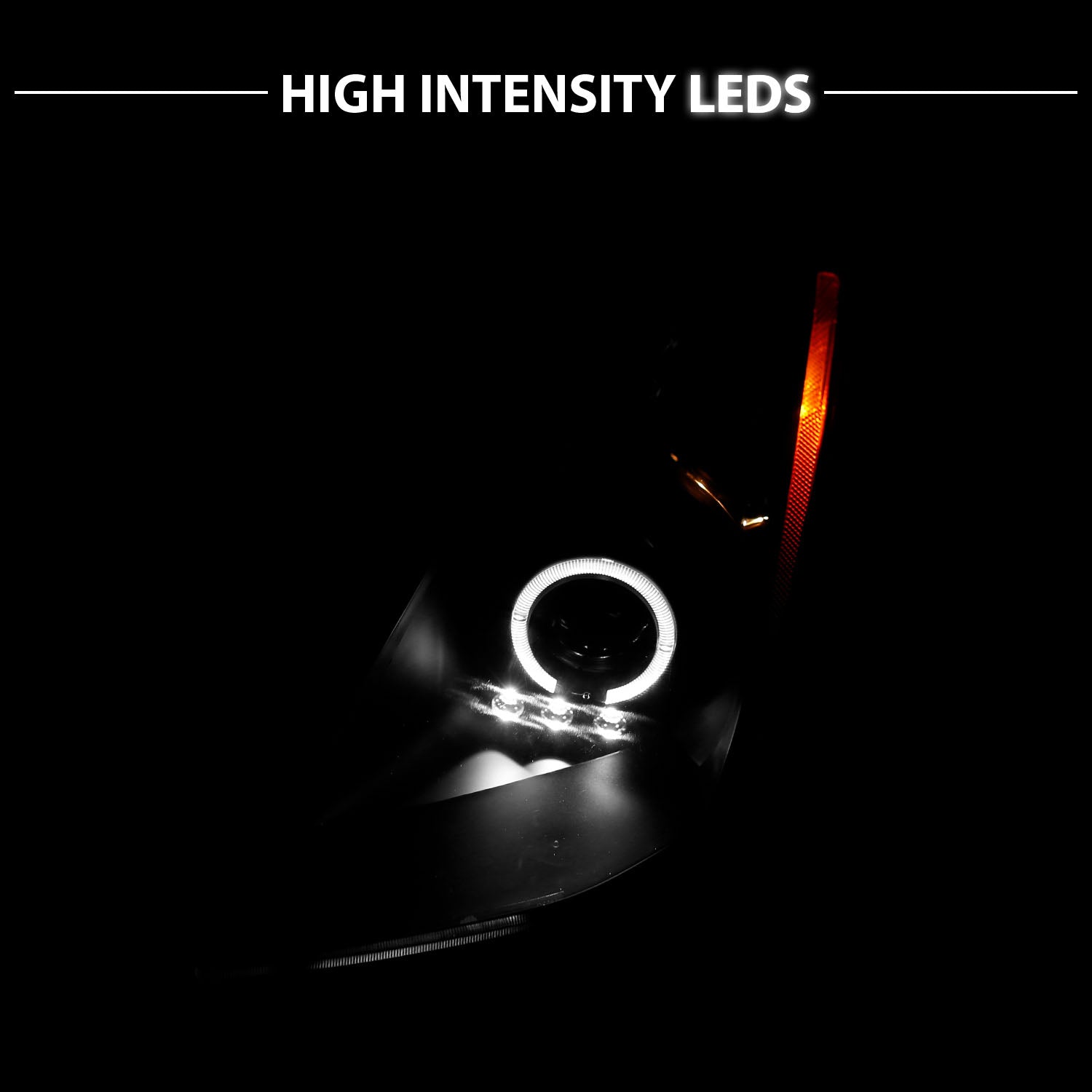 NISSAN 350Z 03-07 PROJECTOR HEADLIGHTS HALO BLACK CLEAR AMBER