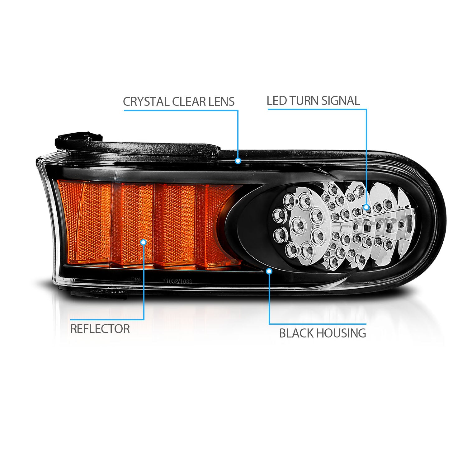 TOYOTA FJ CRUISER 07-14 LED PARKING LIGHTS BLACK AMBER