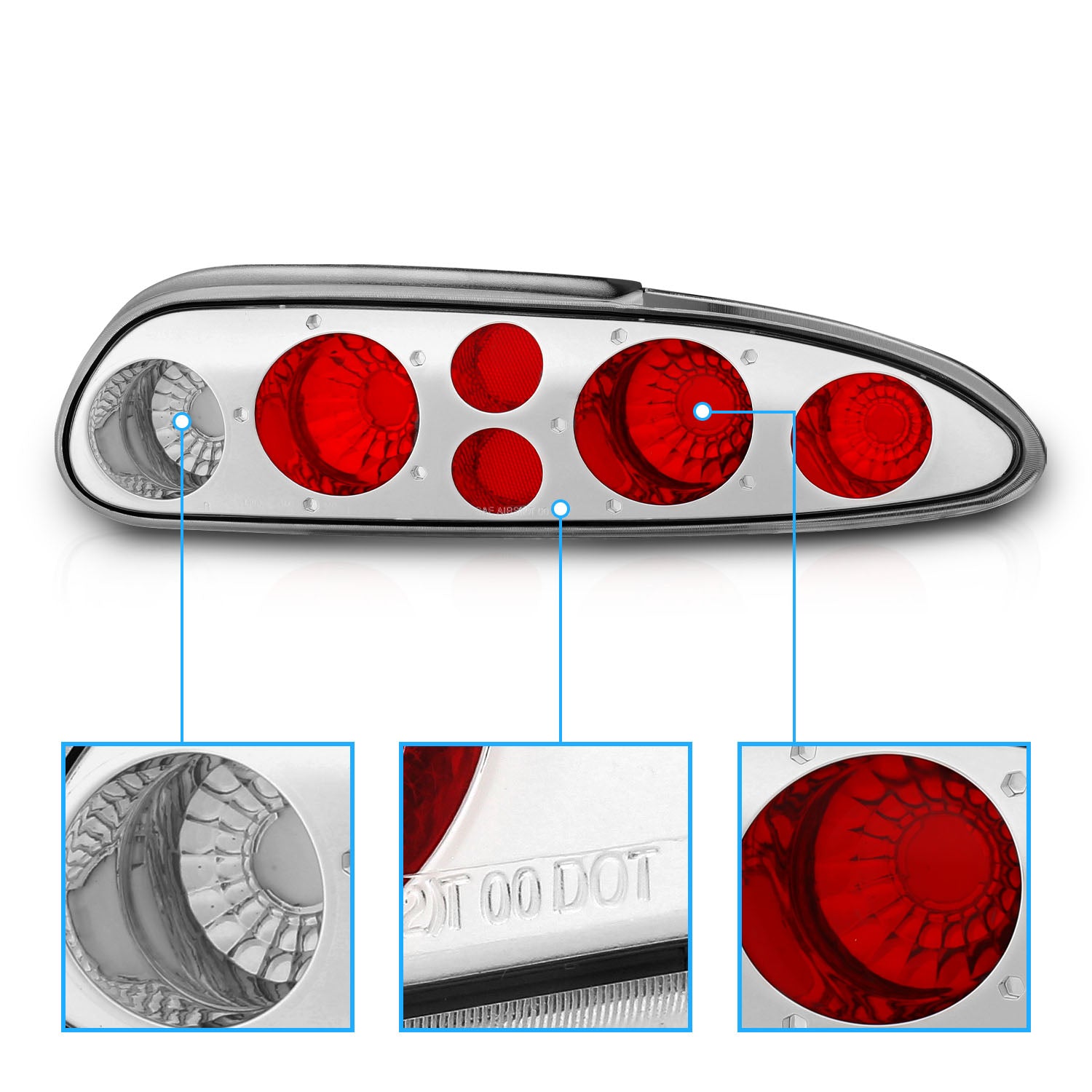 CHEVY CAMARO 93-01 TAIL LIGHTS CHROME