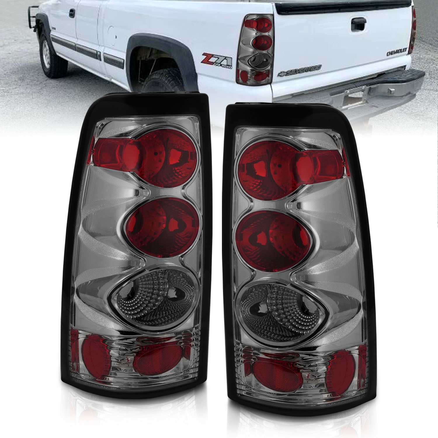 CHEVY SILVERADO 99-02 TAIL LIGHTS SMOKE