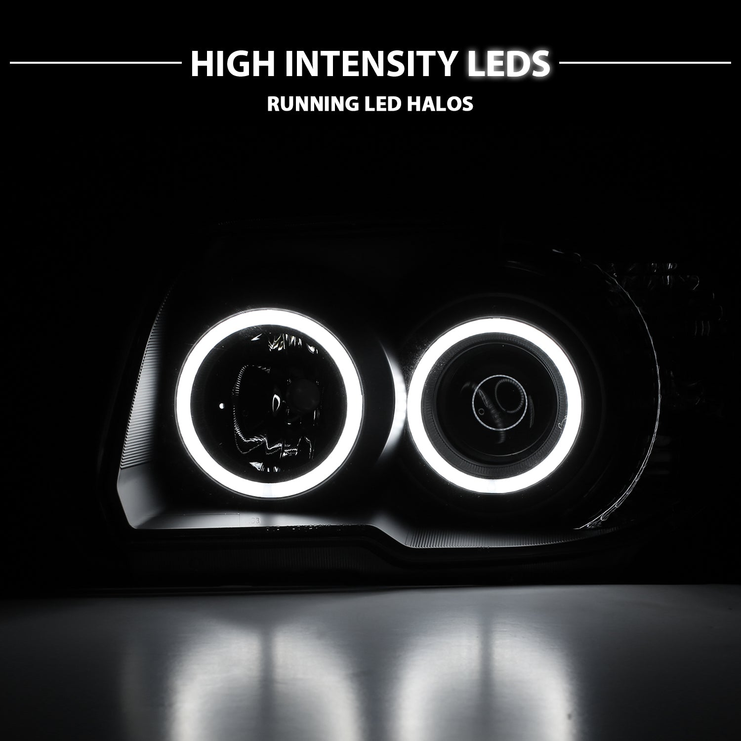 TOYOTA 4 RUNNER 06-09 PROJECTOR HEADLIGHTS BLACK CLEAR (RX HALO) AMBER
