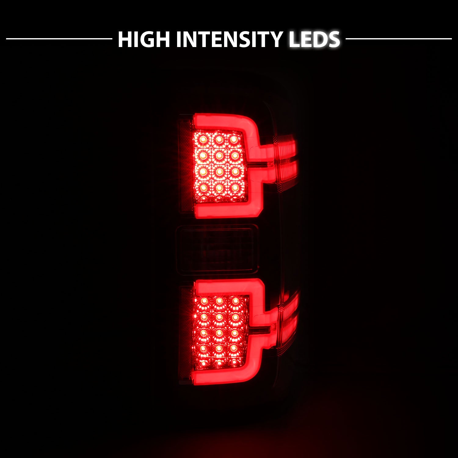 CHEVY SILVERADO 14-17 LED TAIL LIGHTS BLACK HOUSING CLEAR LENS (SEQUENTIAL SIGNAL)
