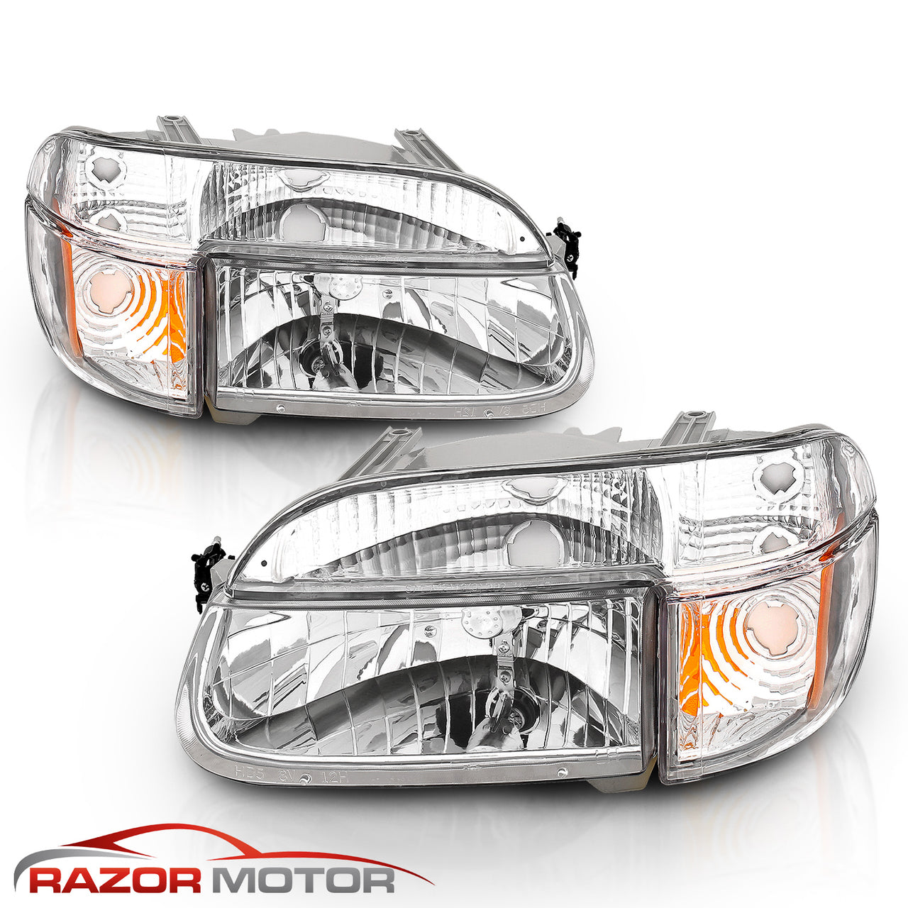 FORD EXPLORER 95-01 CRYSTAL HEADLIGHTS CHROME AMBER
