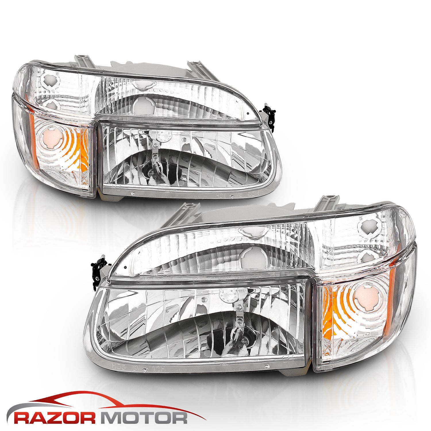 FORD EXPLORER 95-01 CRYSTAL HEADLIGHTS CHROME AMBER