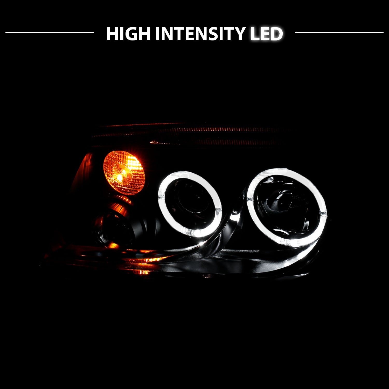 VOLKSWAGAN JETTA 99-05 PROJECTOR HEADLIGHTS BLACK HALO CLEAR (W/ FOG LIGHTS)