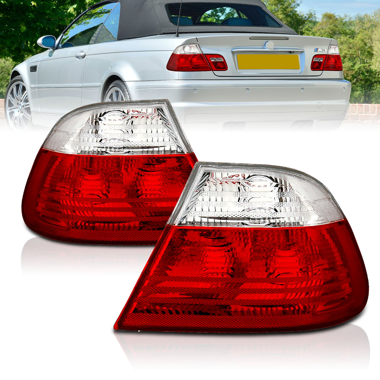 BMW 3 SERIES E46 99-01 2DR TAIL LIGHTS RED/CLEAR