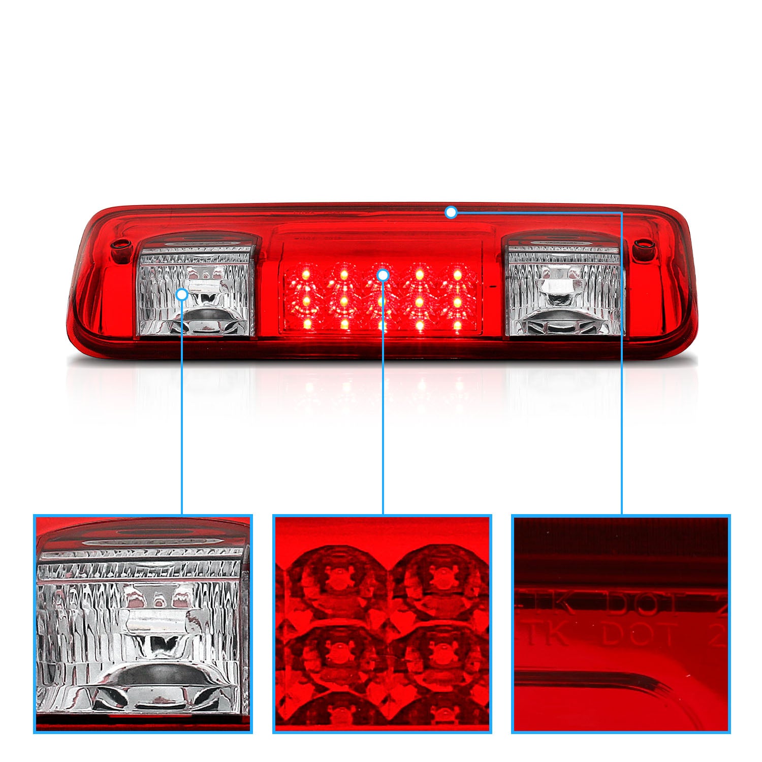 FORD F-150 04-08 LED 3RD BRAKE LIGHT RED/CLEAR