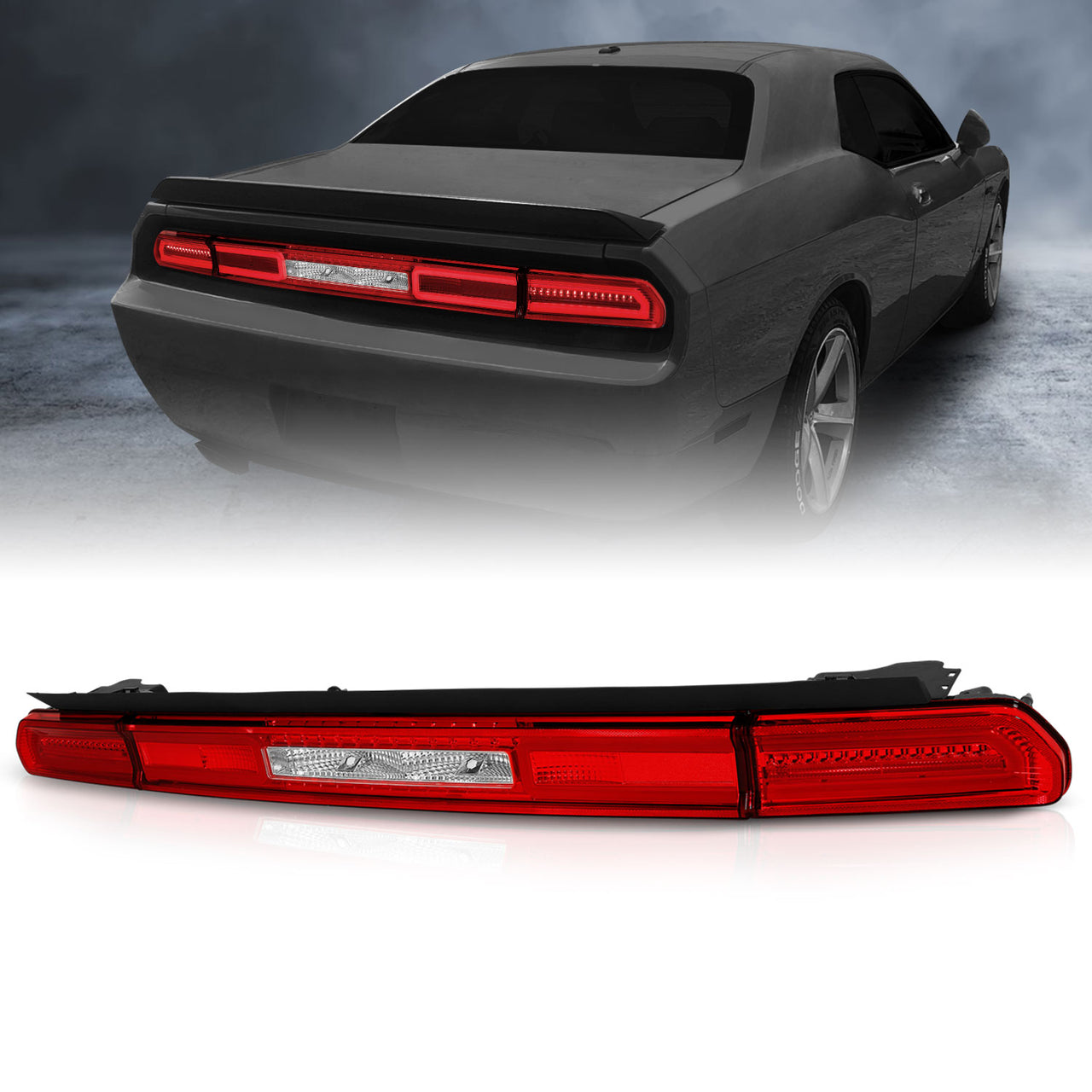 DODGE CHALLENGER 08-10 LED TAIL LIGHTS G2 RED/CLEAR 3 PCS