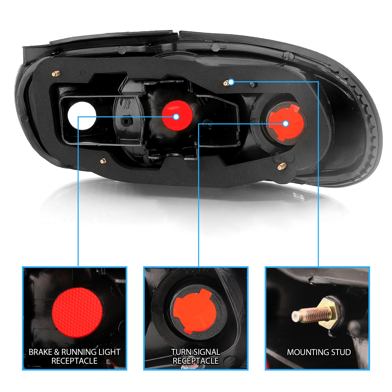 MAZDA MIATA 90-97 TAIL LIGHTS CHROME