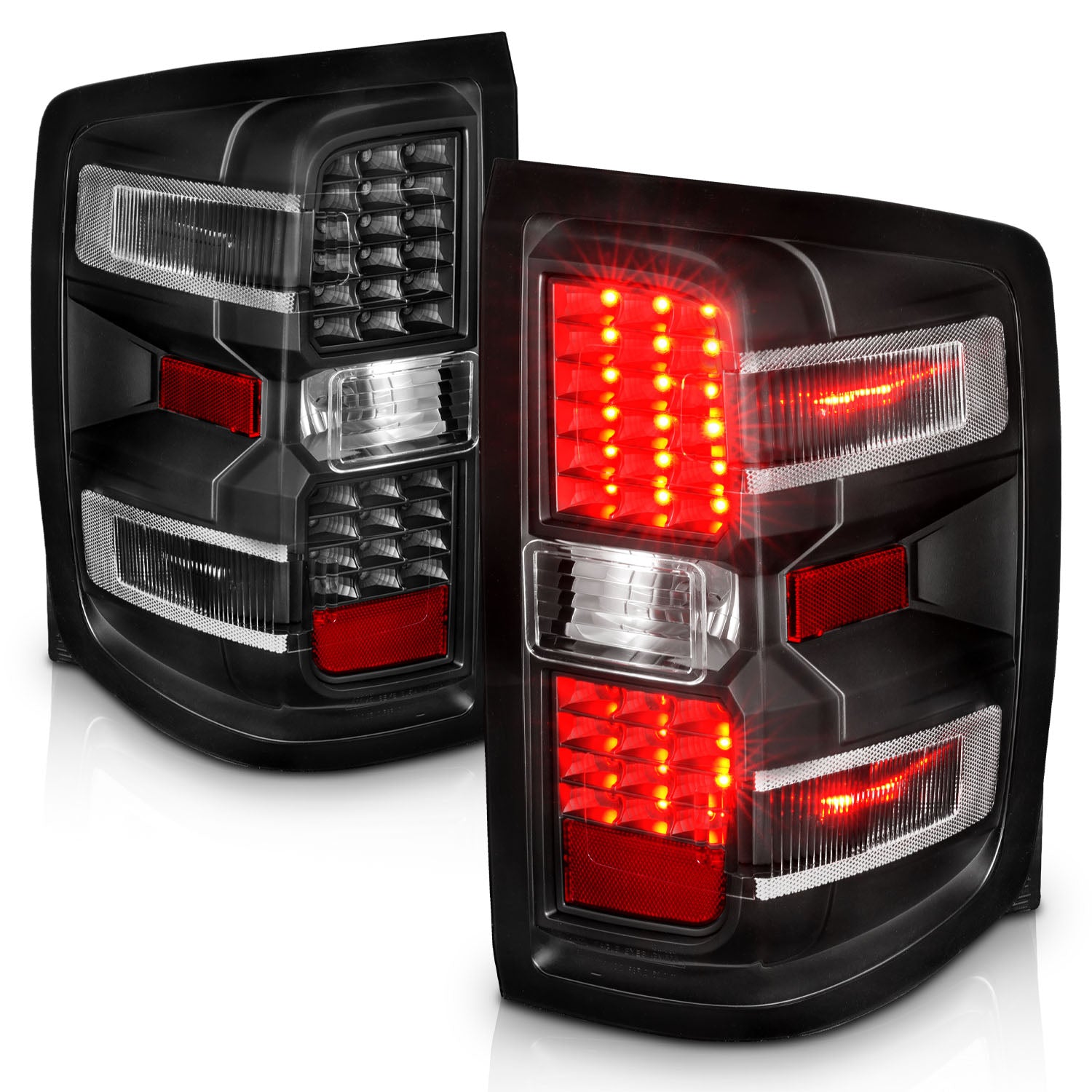 CHEVY SILVERADO 14-17 LED TAIL LIGHTS BLACK (NON-OEM LED ONLY)