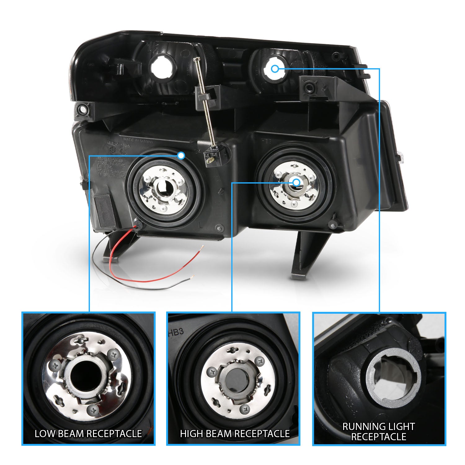 CHEVY COLORADO/GMC CANYON 04-12 HEADLIGHTS CHROME 4PCS W/ PARKING LIGHTS, C LIGHTS BAR