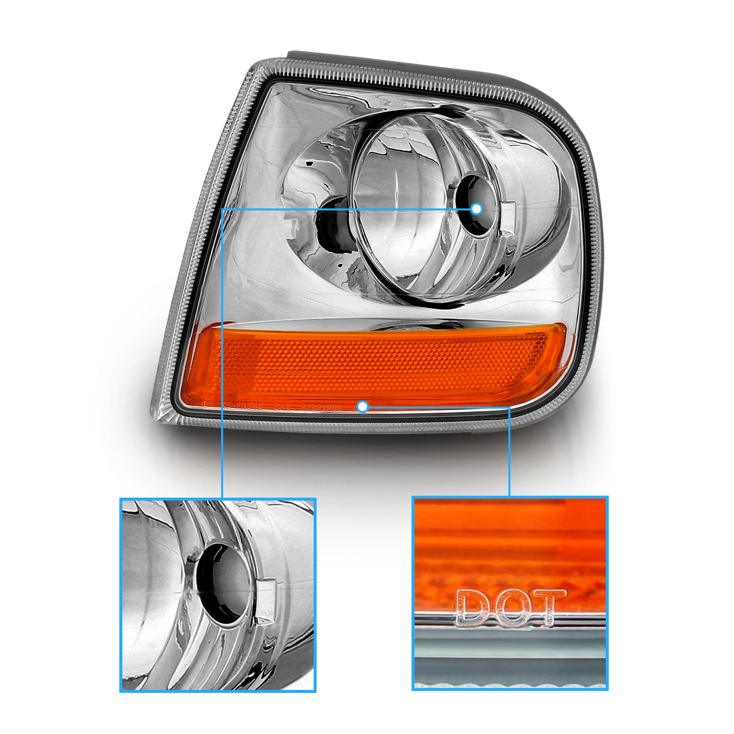 FORD EXPEDITION/F-150 97-03 CORNER LIGHTS EURO AMBER (HARLEY-DAVIDSON)