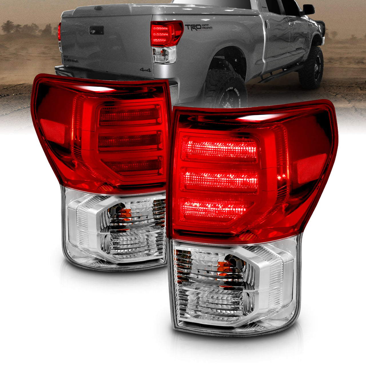 TOYOTA TUNDRA 07-11 LED TAIL LIGHTS RED/CLEAR G2