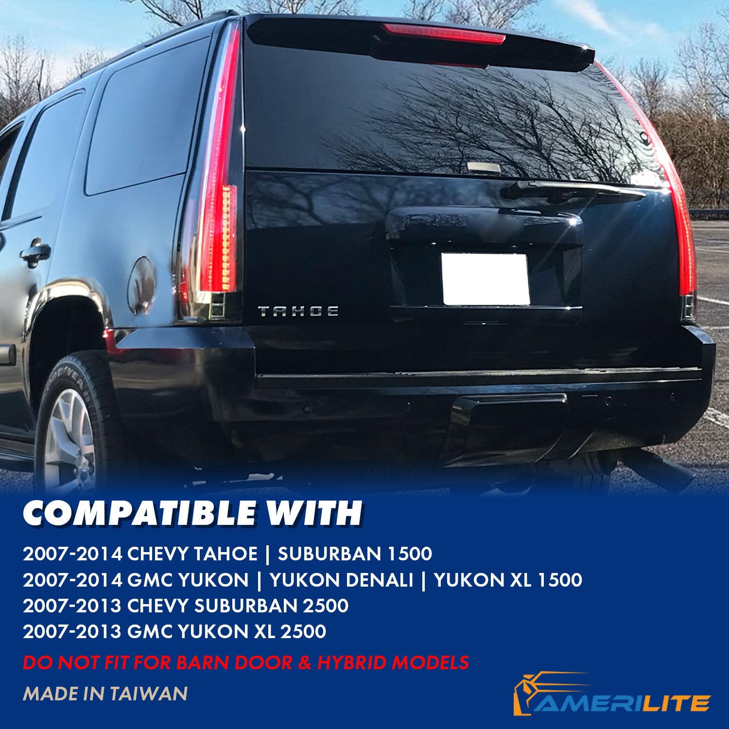 CHEVY TAHOE/SUBURBAN/ YUKON 07-14 LED TAIL LIGHTS (LONG VERSION)