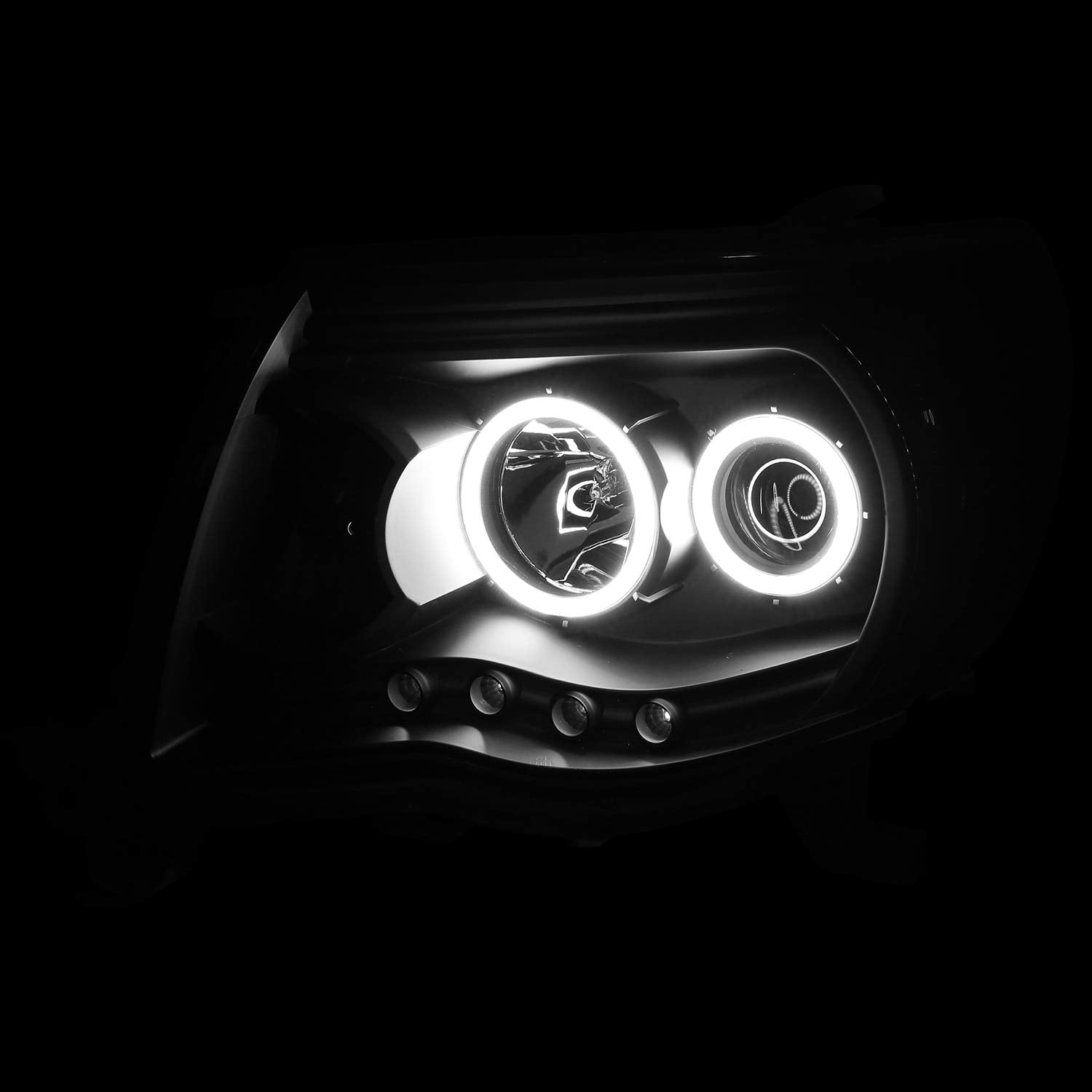 TOYOTA TACOMA 05-11 PROJECTOR HEADLIGHTS W/O CCFL BAR BLACK AMBER (RX HALO)
