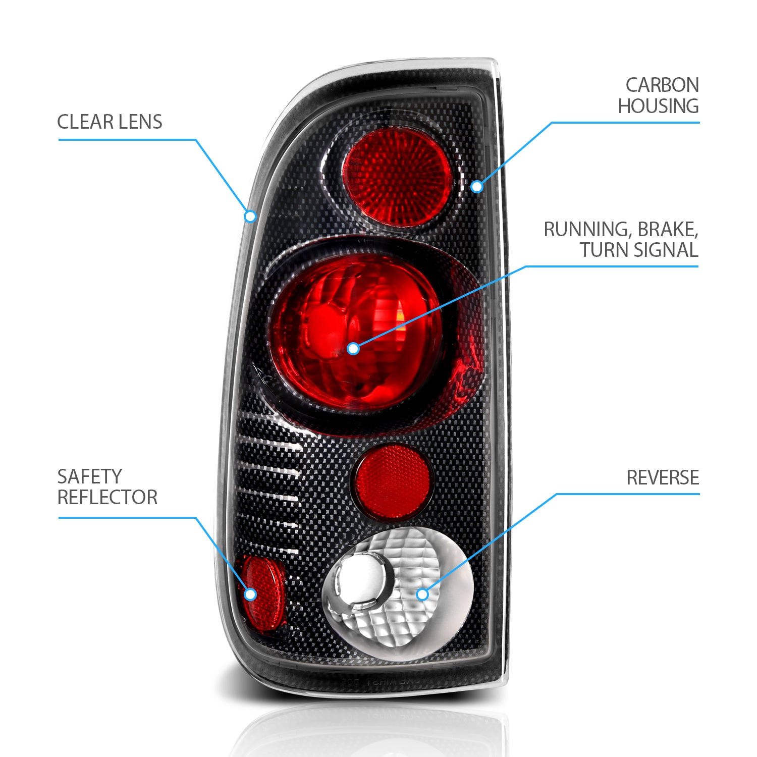 FORD F-SERIES 97-03 TAIL LIGHTS VERSION 2 CARBON