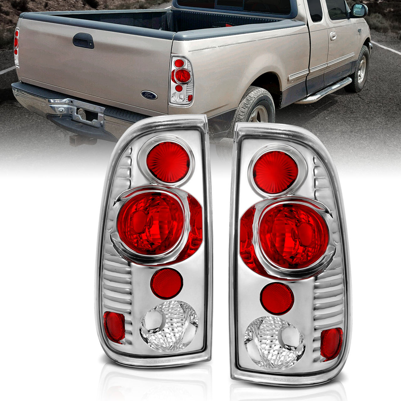FORD F-SERIES 97-03 TAIL LIGHTS VERSION 2 CHROME