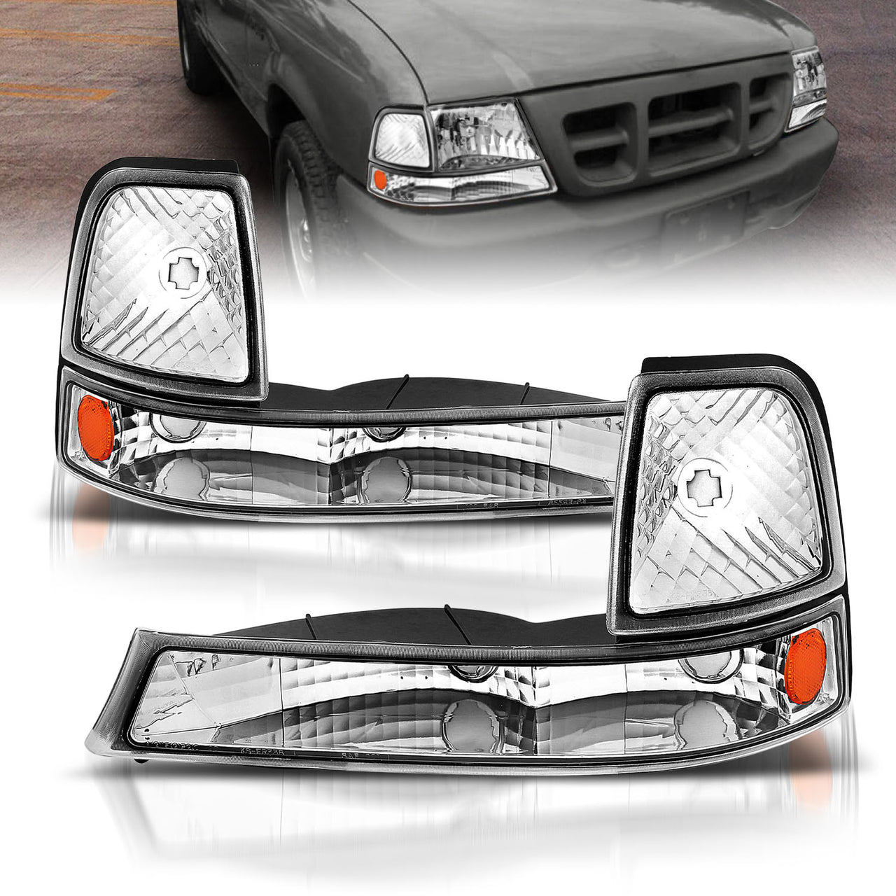 FORD RANGER 98-01 BUMPER LIGHTS EURO AMBER
